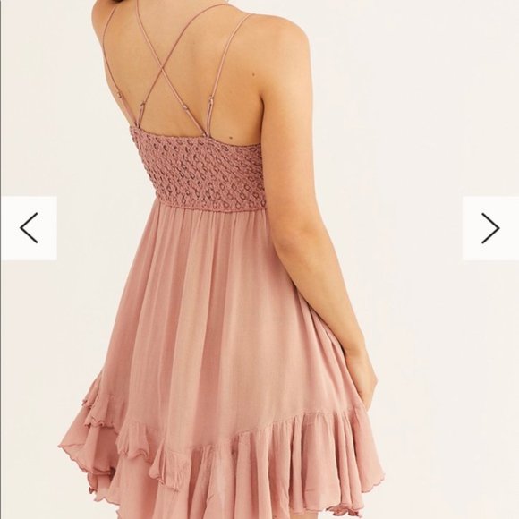NWT Free People Adella Slip Dress Rose LARGE - Picture 3 of 5